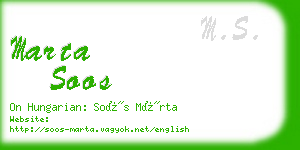 marta soos business card